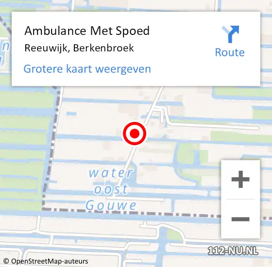 Locatie op kaart van de 112 melding: Ambulance Met Spoed Naar Reeuwijk, Berkenbroek op 16 november 2015 20:48