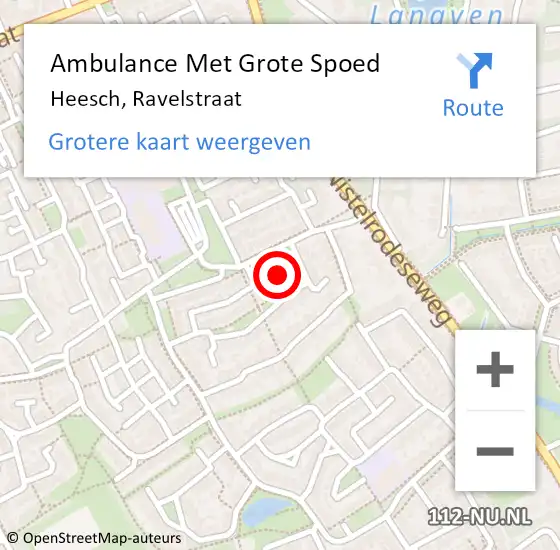 Locatie op kaart van de 112 melding: Ambulance Met Grote Spoed Naar Heesch, Ravelstraat op 16 november 2015 22:14