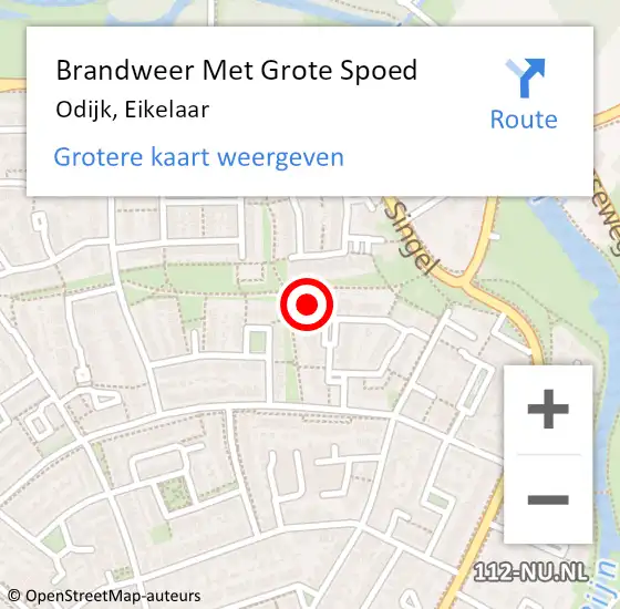 Locatie op kaart van de 112 melding: Brandweer Met Grote Spoed Naar Odijk, Eikelaar op 17 november 2015 01:59