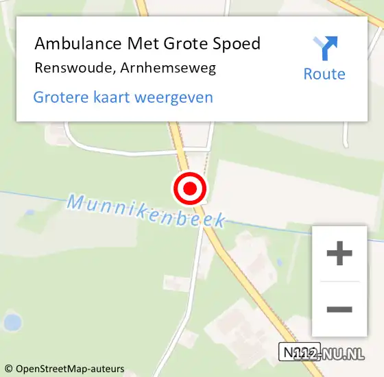 Locatie op kaart van de 112 melding: Ambulance Met Grote Spoed Naar Renswoude, Arnhemseweg op 14 september 2013 02:30