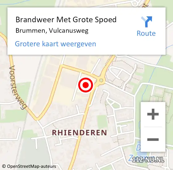 Locatie op kaart van de 112 melding: Brandweer Met Grote Spoed Naar Brummen, Vulcanusweg op 17 november 2015 10:53