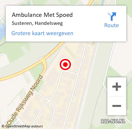 Locatie op kaart van de 112 melding: Ambulance Met Spoed Naar Susteren, Handelsweg op 17 november 2015 12:20