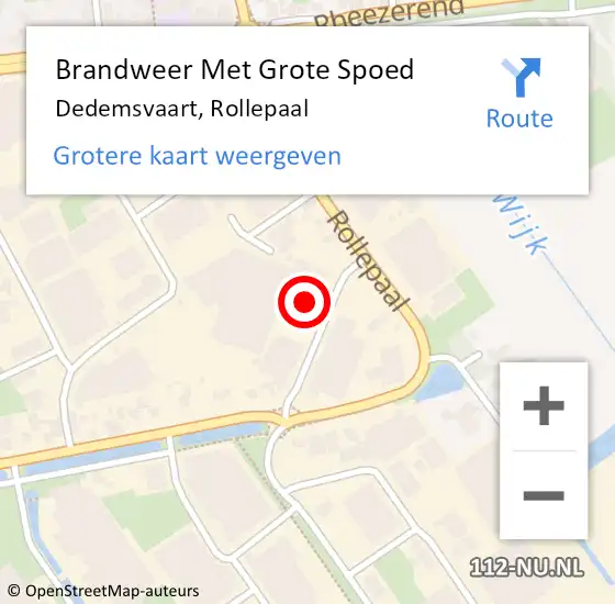 Locatie op kaart van de 112 melding: Brandweer Met Grote Spoed Naar Dedemsvaart, Rollepaal op 17 november 2015 16:10