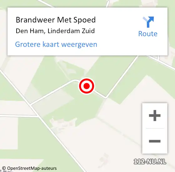 Locatie op kaart van de 112 melding: Brandweer Met Spoed Naar Den Ham, Linderdam Zuid op 17 november 2015 18:33