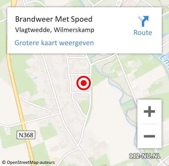 Locatie op kaart van de 112 melding: Brandweer Met Spoed Naar Vlagtwedde, Wilmerskamp op 17 november 2015 18:41