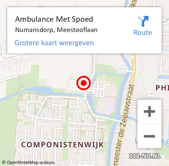 Locatie op kaart van de 112 melding: Ambulance Met Spoed Naar Numansdorp, Meestooflaan op 27 november 2013 10:15