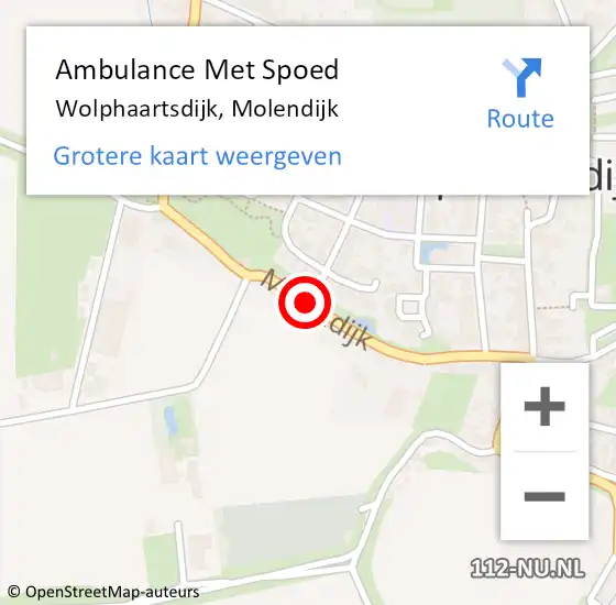 Locatie op kaart van de 112 melding: Ambulance Met Spoed Naar Wolphaartsdijk, Molendijk op 17 november 2015 20:25