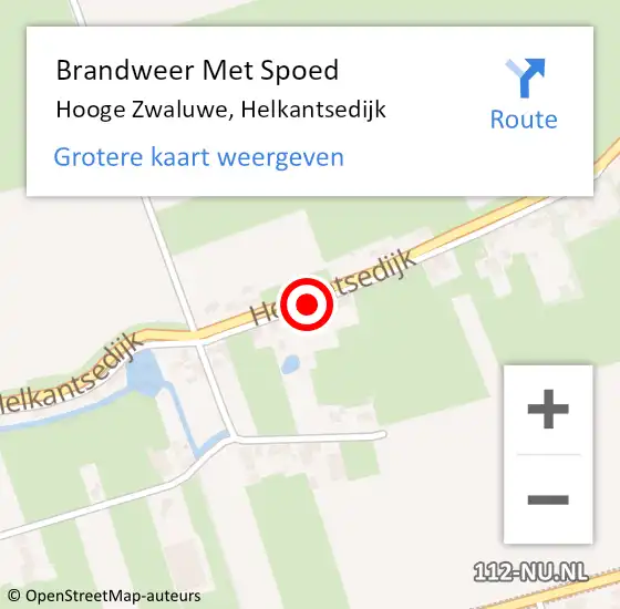 Locatie op kaart van de 112 melding: Brandweer Met Spoed Naar Hooge Zwaluwe, Helkantsedijk op 17 november 2015 20:41