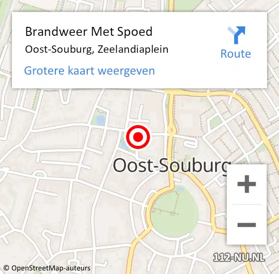 Locatie op kaart van de 112 melding: Brandweer Met Spoed Naar Oost-Souburg, Zeelandiaplein op 17 november 2015 21:31