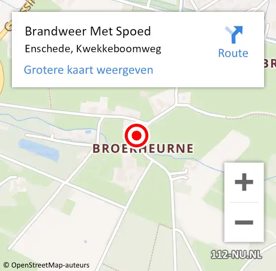 Locatie op kaart van de 112 melding: Brandweer Met Spoed Naar Enschede, Kwekkeboomweg op 17 november 2015 21:46