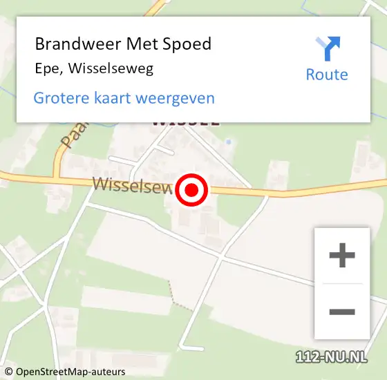 Locatie op kaart van de 112 melding: Brandweer Met Spoed Naar Epe, Wisselseweg op 17 november 2015 21:50