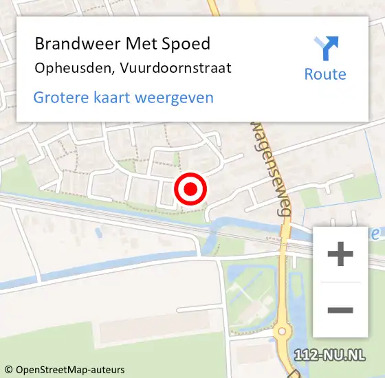 Locatie op kaart van de 112 melding: Brandweer Met Spoed Naar Opheusden, Vuurdoornstraat op 17 november 2015 21:57