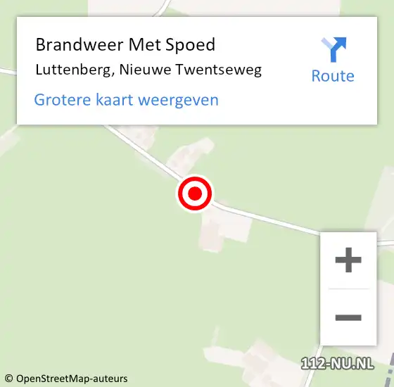 Locatie op kaart van de 112 melding: Brandweer Met Spoed Naar Luttenberg, Nieuwe Twentseweg op 17 november 2015 23:16