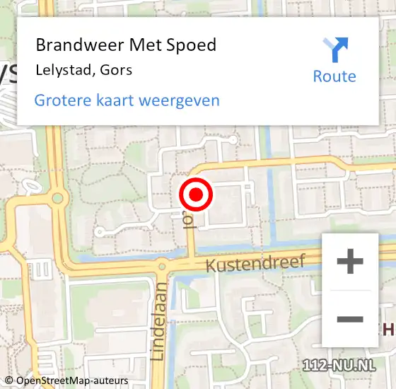 Locatie op kaart van de 112 melding: Brandweer Met Spoed Naar Lelystad, Gors op 17 november 2015 23:24