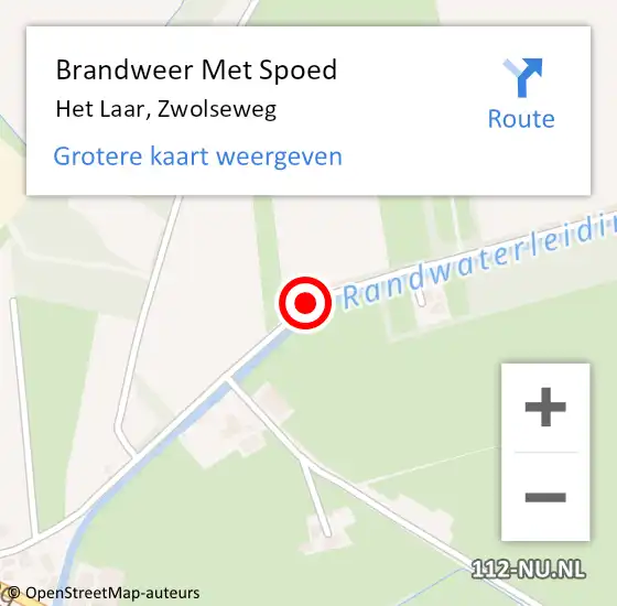 Locatie op kaart van de 112 melding: Brandweer Met Spoed Naar Het Laar, Zwolseweg op 17 november 2015 23:25