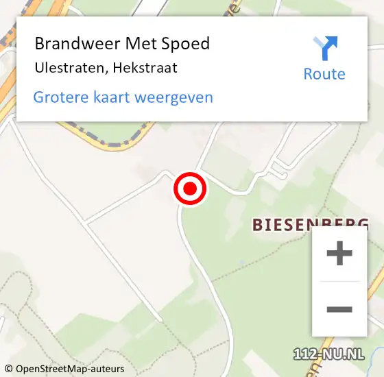 Locatie op kaart van de 112 melding: Brandweer Met Spoed Naar Ulestraten, Hekstraat op 17 november 2015 23:28