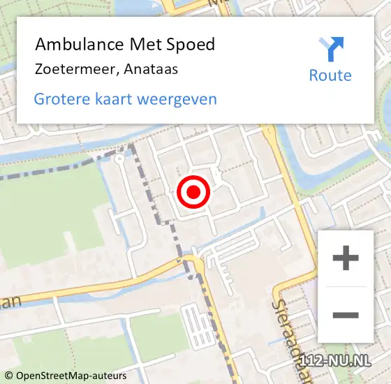 Locatie op kaart van de 112 melding: Ambulance Met Spoed Naar Zoetermeer, Anataas op 17 november 2015 23:42