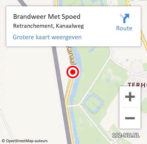 Locatie op kaart van de 112 melding: Brandweer Met Spoed Naar Retranchement, Kanaalweg op 18 november 2015 02:06