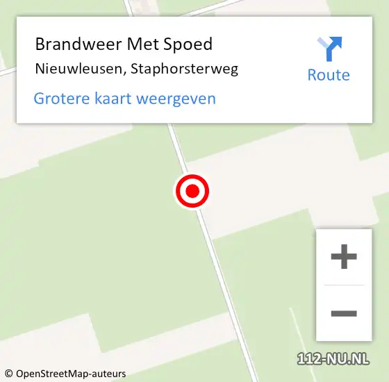 Locatie op kaart van de 112 melding: Brandweer Met Spoed Naar Nieuwleusen, Staphorsterweg op 18 november 2015 05:44