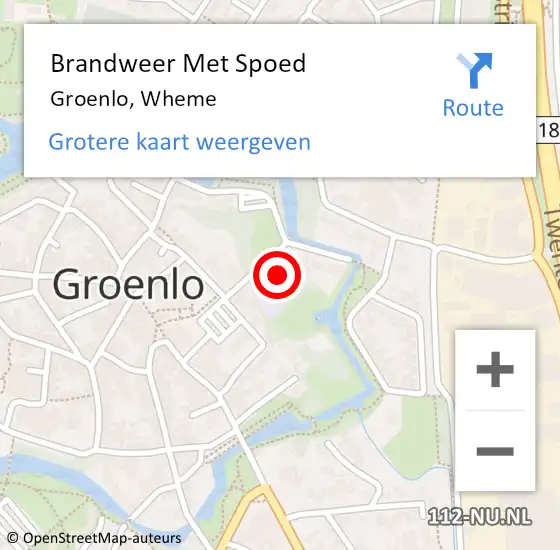 Locatie op kaart van de 112 melding: Brandweer Met Spoed Naar Groenlo, Wheme op 18 november 2015 06:53