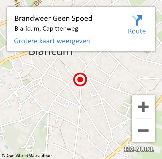 Locatie op kaart van de 112 melding: Brandweer Geen Spoed Naar Blaricum, Capittenweg op 18 november 2015 07:06