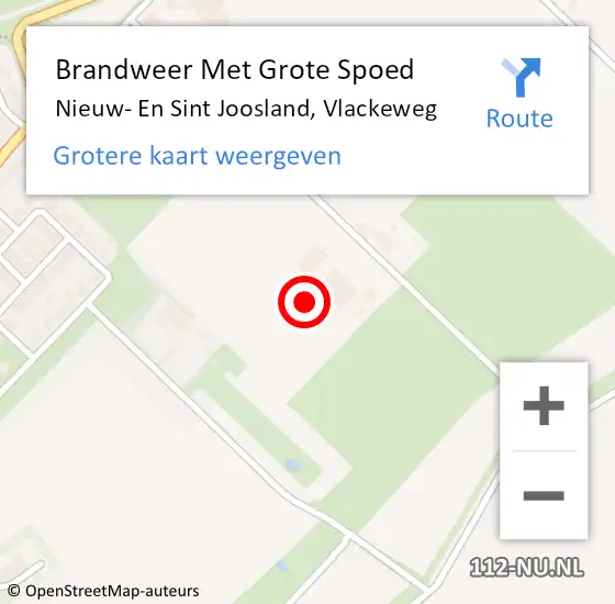 Locatie op kaart van de 112 melding: Brandweer Met Grote Spoed Naar Nieuw- En Sint Joosland, Vlackeweg op 18 november 2015 07:54