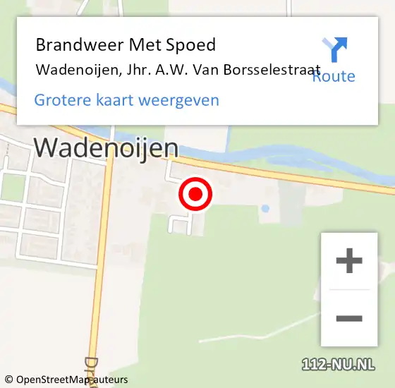 Locatie op kaart van de 112 melding: Brandweer Met Spoed Naar Wadenoijen, Jhr. A.W. Van Borsselestraat op 18 november 2015 08:27