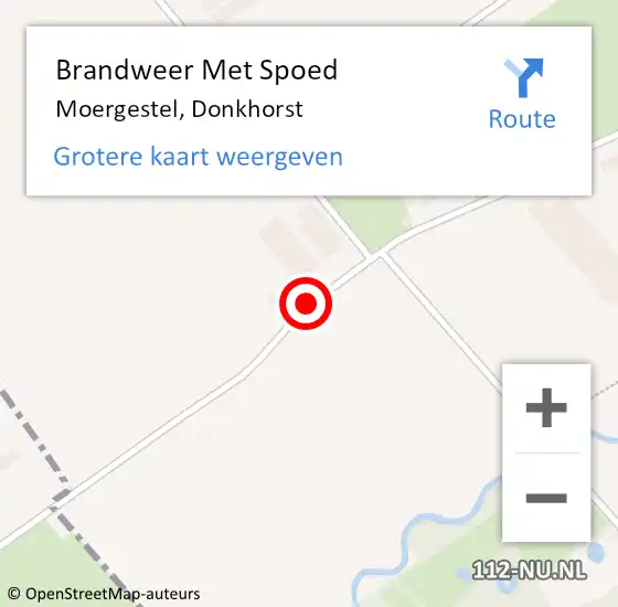 Locatie op kaart van de 112 melding: Brandweer Met Spoed Naar Moergestel, Donkhorst op 18 november 2015 08:51