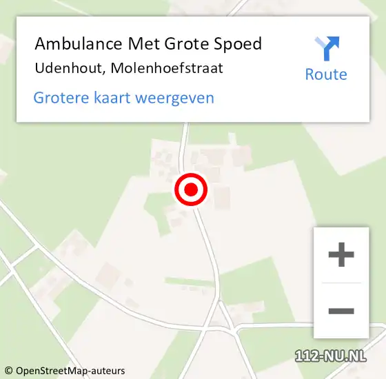 Locatie op kaart van de 112 melding: Ambulance Met Grote Spoed Naar Berkel-Enschot, Molenhoefstraat op 18 november 2015 12:39
