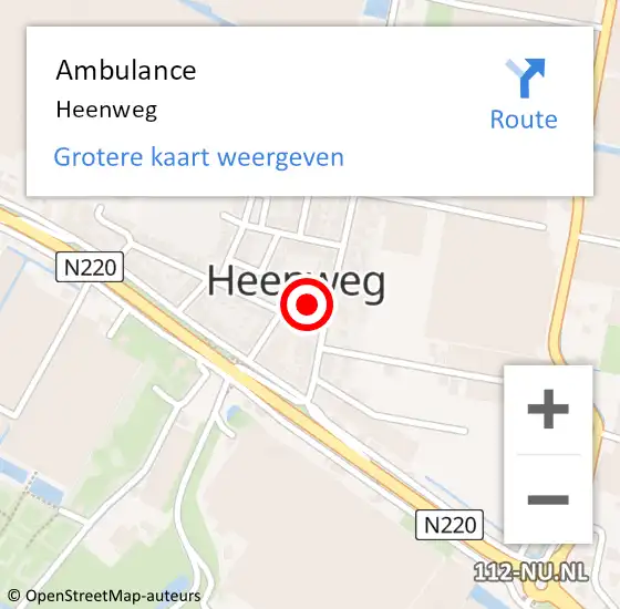 Locatie op kaart van de 112 melding: Ambulance Heenweg op 27 november 2013 11:45