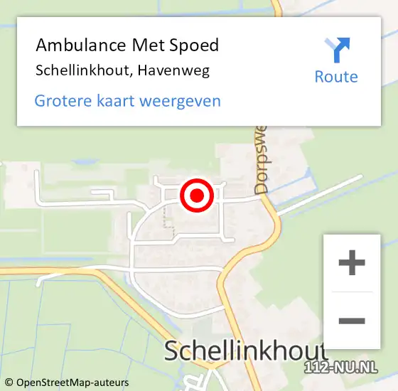 Locatie op kaart van de 112 melding: Ambulance Met Spoed Naar Schellinkhout, Havenweg op 18 november 2015 14:52