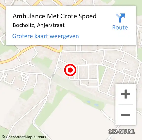 Locatie op kaart van de 112 melding: Ambulance Met Grote Spoed Naar Bocholtz, Anjerstraat op 27 november 2013 11:53