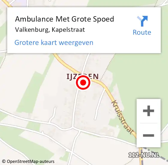 Locatie op kaart van de 112 melding: Ambulance Met Grote Spoed Naar Valkenburg, Kapelstraat op 14 september 2013 03:21