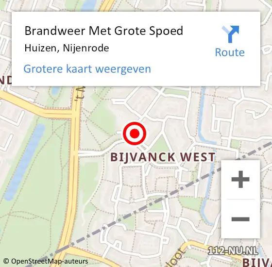 Locatie op kaart van de 112 melding: Brandweer Met Grote Spoed Naar Huizen, Nijenrode op 18 november 2015 17:40