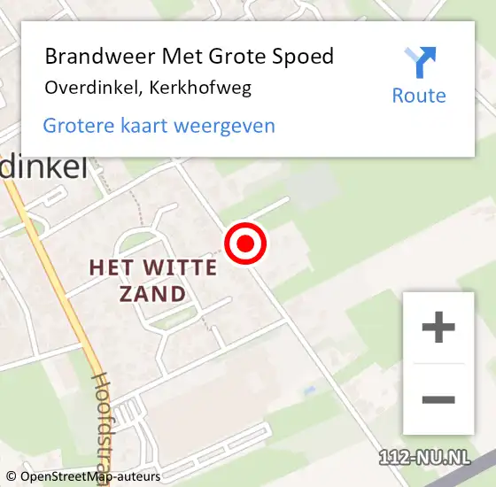 Locatie op kaart van de 112 melding: Brandweer Met Grote Spoed Naar Overdinkel, Kerkhofweg op 18 november 2015 17:42