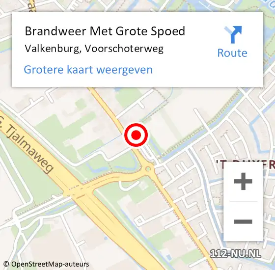 Locatie op kaart van de 112 melding: Brandweer Met Grote Spoed Naar Valkenburg, Voorschoterweg op 18 november 2015 17:47