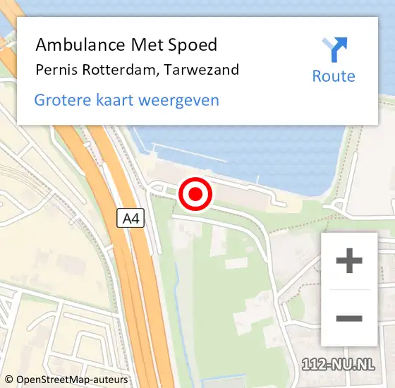 Locatie op kaart van de 112 melding: Ambulance Met Spoed Naar Pernis Rotterdam, Tarwezand op 18 november 2015 19:01