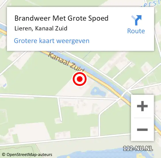 Locatie op kaart van de 112 melding: Brandweer Met Grote Spoed Naar Lieren, Kanaal Zuid op 18 november 2015 19:43