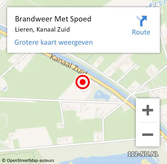 Locatie op kaart van de 112 melding: Brandweer Met Spoed Naar Lieren, Kanaal Zuid op 18 november 2015 19:50