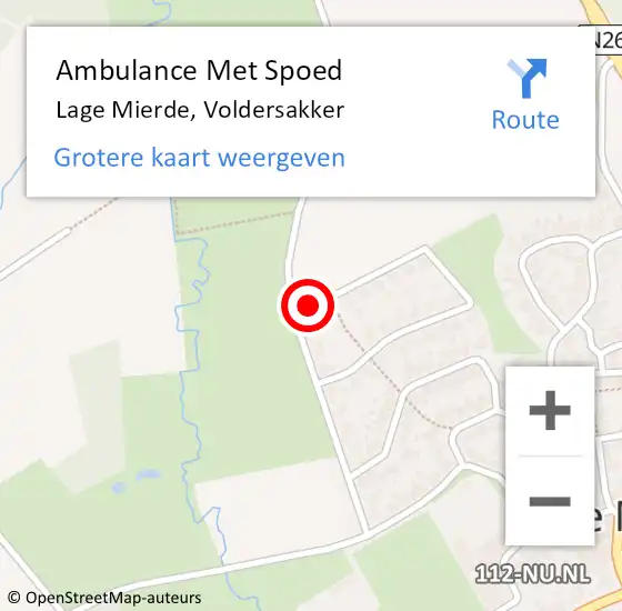 Locatie op kaart van de 112 melding: Ambulance Met Spoed Naar Lage Mierde, Voldersakker op 18 november 2015 19:59