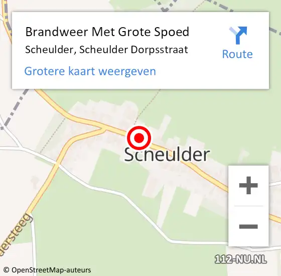 Locatie op kaart van de 112 melding: Brandweer Met Grote Spoed Naar Scheulder, Scheulder Dorpsstraat op 18 november 2015 20:06