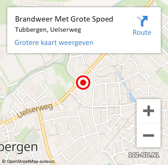 Locatie op kaart van de 112 melding: Brandweer Met Grote Spoed Naar Tubbergen, Uelserweg op 18 november 2015 20:29