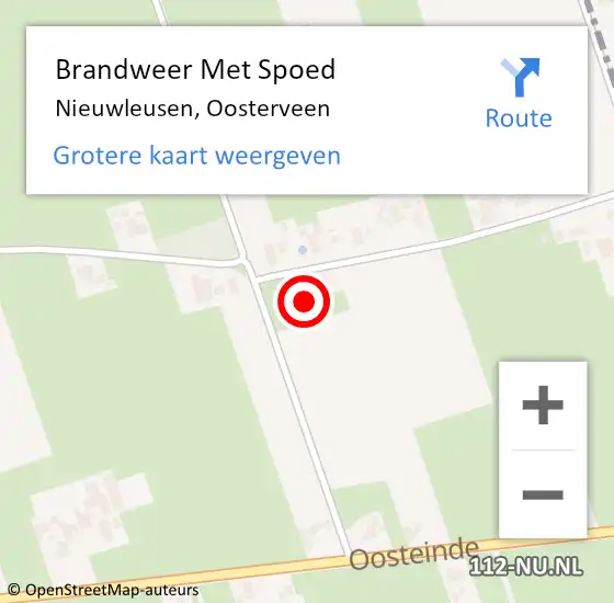 Locatie op kaart van de 112 melding: Brandweer Met Spoed Naar Nieuwleusen, Oosterveen op 18 november 2015 22:18