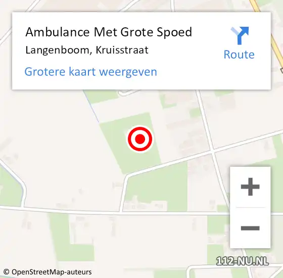 Locatie op kaart van de 112 melding: Ambulance Met Grote Spoed Naar Langenboom, Kruisstraat op 19 november 2015 09:33