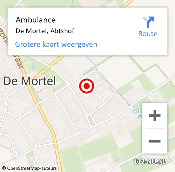 Locatie op kaart van de 112 melding: Ambulance De Mortel, Abtshof op 19 november 2015 09:34