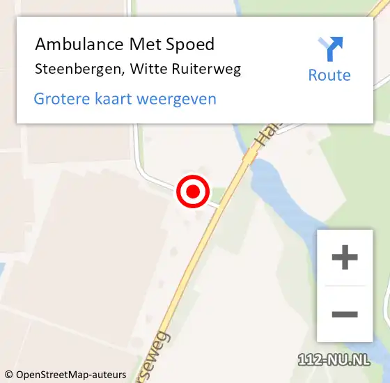 Locatie op kaart van de 112 melding: Ambulance Met Spoed Naar Steenbergen, Witte Ruiterweg op 19 november 2015 09:40