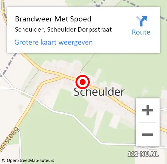 Locatie op kaart van de 112 melding: Brandweer Met Spoed Naar Scheulder, Scheulder Dorpsstraat op 19 november 2015 11:08