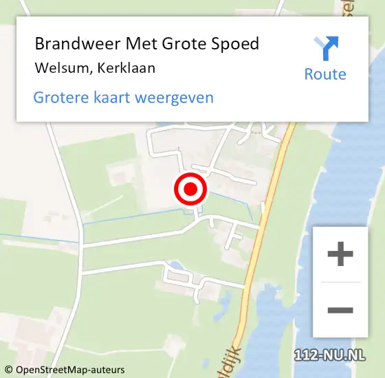 Locatie op kaart van de 112 melding: Brandweer Met Grote Spoed Naar Welsum, Kerklaan op 19 november 2015 11:10