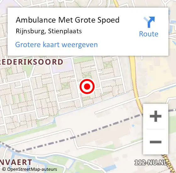 Locatie op kaart van de 112 melding: Ambulance Met Grote Spoed Naar Rijnsburg, Stienplaats op 19 november 2015 12:19