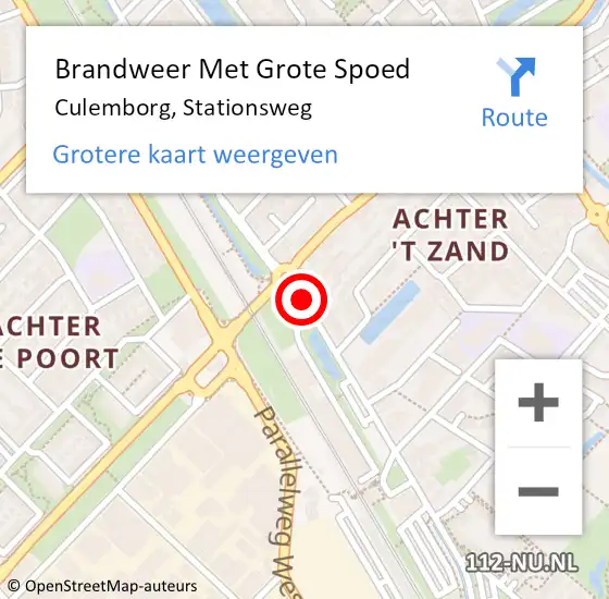 Locatie op kaart van de 112 melding: Brandweer Met Grote Spoed Naar Culemborg, Stationsweg op 19 november 2015 13:27